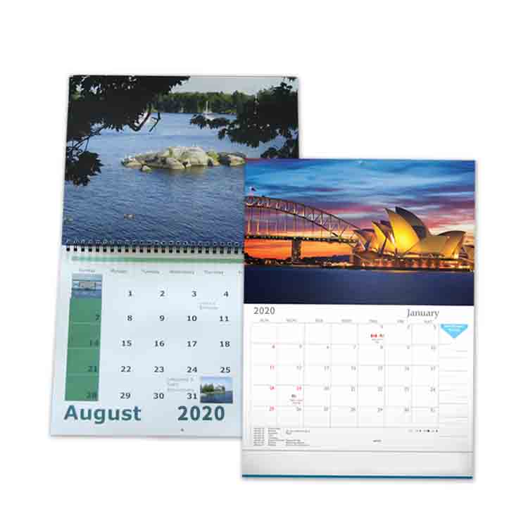 Calendario de pared con encuade